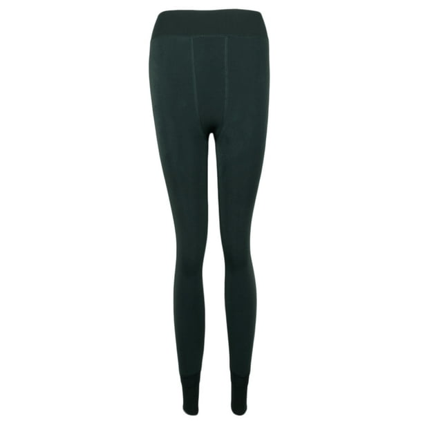 Womens Fashion Opaque Warm Fleece Lined Tights Thermal Winter Tights Pants  Deep Green 