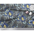 thumbnail image 3 of Soimoi Gray Georgette Viscose Fabric Leaves & Peony Floral Print Sewing Fabric Yard 44 Inch Wide, 3 of 3