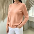 thumbnail image 5 of Women's Mock Neck Knit Sweater, Lightweight Basic Long Sleeve Pullover Tops for Fall Winter Daily Wear XL, 5 of 6