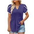 thumbnail image 2 of Offres jusqu'à 70 % de Rabais! Hauts d'Été pour Femmes 2024 Grande Taille Mode Manches Longues Couleur Unie Basiques Col Rond Haut Décontracté Chandail T-shirt Cadeau pour Femmes en Solde, 2 of 9