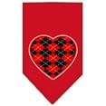 thumbnail image 4 of Pet and Dog Bandana Screen Printed, "Red Argyle Heart", 4 of 10