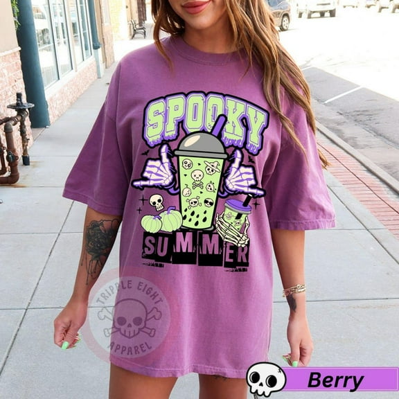 Spooky Summer Tshirt, Summer Vibes Tshirt, Spooky Season, Goth, Coffee Lover, Trendy Halloween Tshirt, Halloween Tshirt TH070633