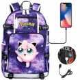 thumbnail image 4 of Nuevo Jigglypuff Psyduck, mochilas escolares USB para adolescentes, mochila de viaje para ordenador portátil para hombres y mujeres, mochilas escolares para niñas y niños, mochilas para libros, 4 of 5