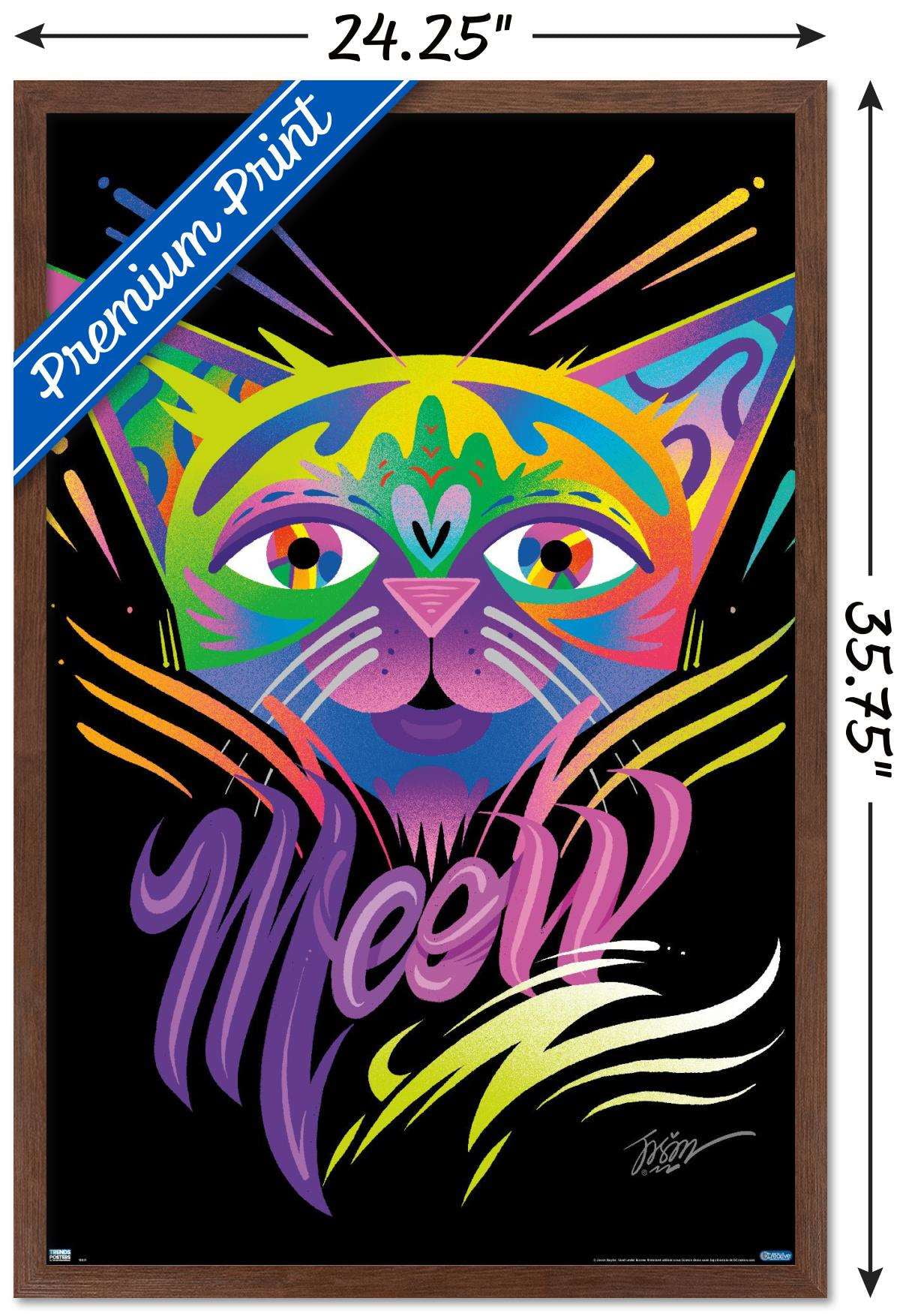 Meow Wall Poster, 22.375" x 34" Framed