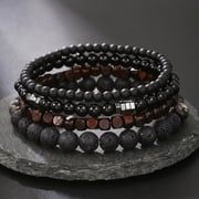 Bracelets for Men 4pcs Stone Beaded Stretch Bracelets Set for Him