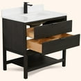 thumbnail image 4 of Legion Furniture 36" VANITY BROWN OAK FINISH KD ON LEGS WITH 1" THICK WHITE ARTIFICIAL STONE, 4 of 5