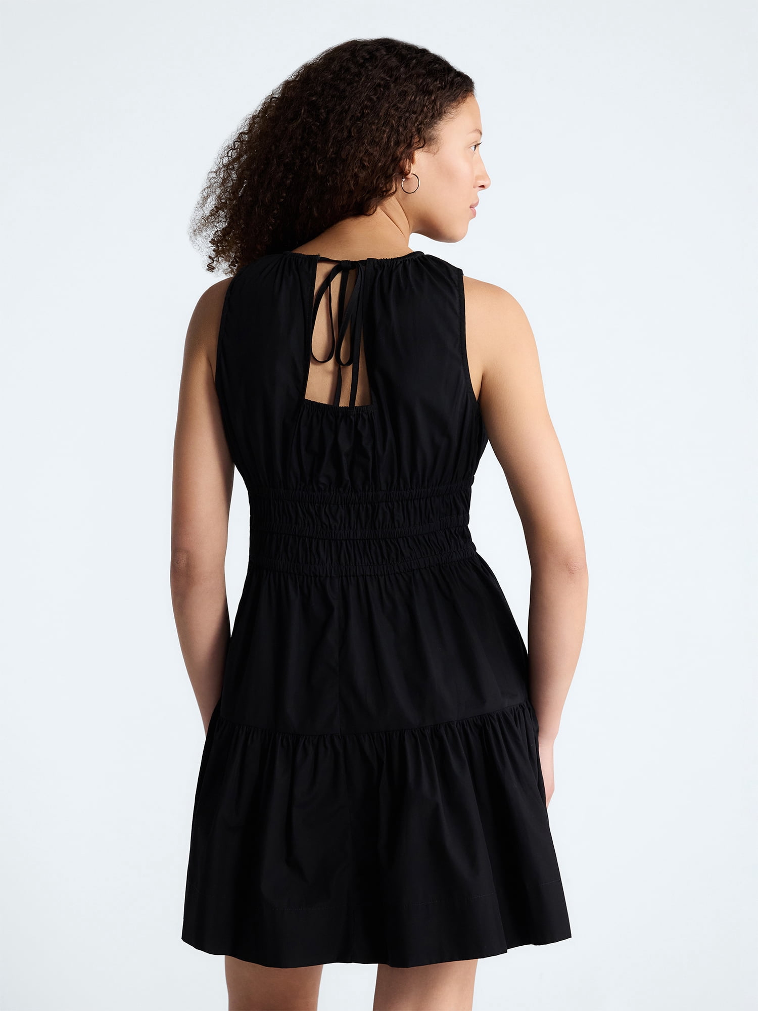 Free Assembly Women's and Women's Plus Smocked Cotton Drop Waist Mini Dress, Sizes XS-4X