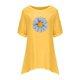 thumbnail image 5 of Blusa con botones y estampado de manga media con estampado de cuello redondo informal a la moda para mujer Pompotops  hfajkhk132376, 5 of 6