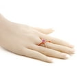 thumbnail image 4 of Gem Stone King 1.37 Ct Round Pink Created Sapphire 18K Rose Gold Plated Silver Criss Cross X Ring (Size 5), 4 of 5