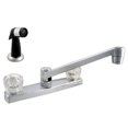 thumbnail image 1 of LDR 012 3405CP-CG Acrylic 2-Handle & Chrome Kitchen Faucet with Black Side Sprayer Kit, 1 of 1