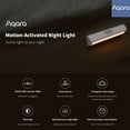 thumbnail image 2 of Aqara Veilleuse à Induction LED Capteur Intelligent pour Corps Humain Lampe Murale Design Magnétique/2 Niveaux de Luminosité Réglables/détection de Capteur Twin pour Maison Intelligente, 2 of 9