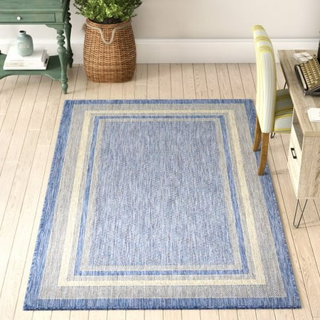Sol 72 Outdoor Delmont Blue Indoor Area Rug