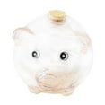 thumbnail image 4 of perfk Glass Pig Piggy Bank Money Saving Jar Cute Piggy Bank for Entrance Bar Decor Pink round mouth, 4 of 9