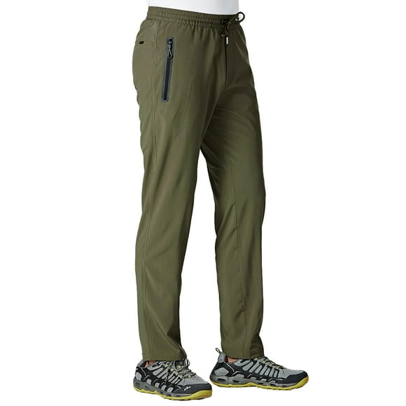 Pantalones TBMPOY para hombre, de viaje, senderismo, ligeros, cortavientos, color verde