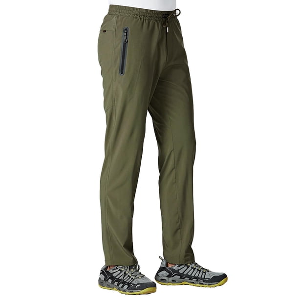 Pantalones TBMPOY para hombre, viajes y senderismo, ligeros, verdes, XXL