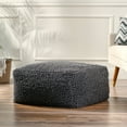 thumbnail image 2 of GDF Studio Wilsey Boho Handcrafted Tufted Fabric Square Pouf, Charcoal, 2 of 7
