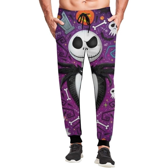 The Nightmare Before Christmas Mens Sweatpants Casual Jogger Pants Elastic Waistband Drawstring Athletic Pants with Pockets S