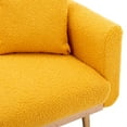 thumbnail image 6 of Two-seater Sofa Bed with Gold Metal Legs, Velvet sofa with 2 Soft Cushions, Living Room Accent Sofa Upholstered Reading Club Chair for Bedroom Office Decorative, 6 of 7