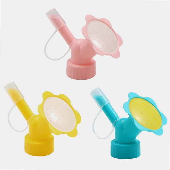 3 Counts Double Head Bottle Cap Sprinkler, Small Plastic Watering Spout for Indoor Pot Plant, Garden Bonsai Watering Tool, Mixed Color