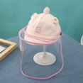 thumbnail image 1 of Protector facial para bebé, sombrero protector facial extraíble para niños, protector facial transparente desmontable, color rosa, 1 of 5