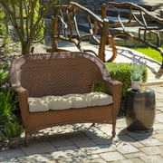 ARDEN Outdoor Wicker Settee Cushion 41.5 x 18, Tan Leala