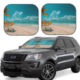 thumbnail image 1 of Saiise Shopping Cart On Tropical Beach for Foldable Car Sun Shades (2-Pack) Offer Sun Protection with an Easy-fold Design for Convenient Windshield Shading-Small, 1 of 6