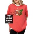 thumbnail image 2 of Ink Printed Image NOT a Yarn Patch Joy Holiday Shirt for Women, Teens & Kids Christmas Tee Vintage Green shirt Adult X-Large, 2 of 5