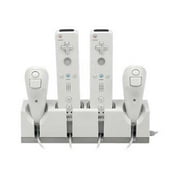 dreamGEAR TWIN - Charging stand - white - with 2 rechargeable battery packs - for NINTENDO Wii Nunchuk Controller, Wii Remote