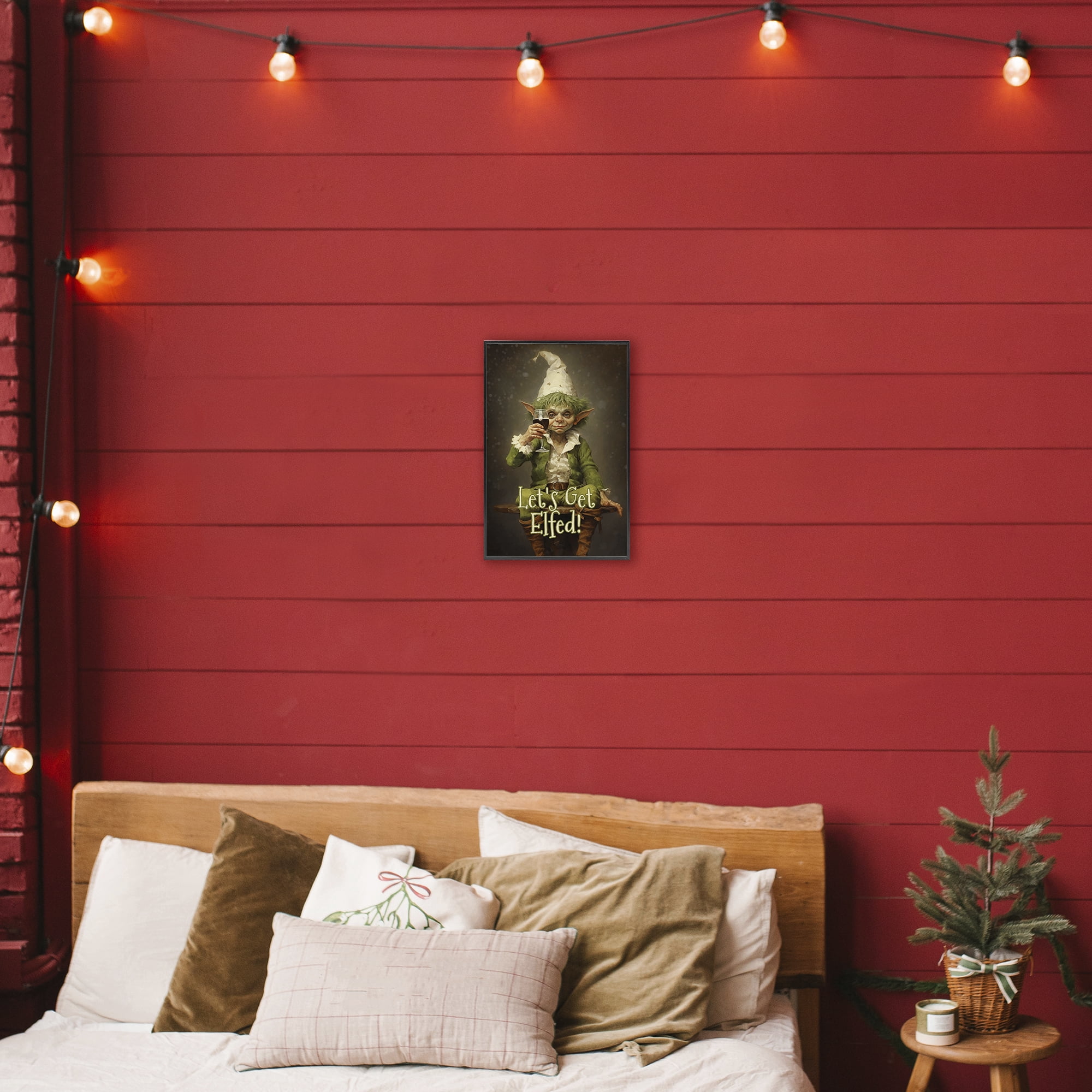Stupell Industries Let's Get Elfed Black Framed Giclee Art, design by Tina LeCour