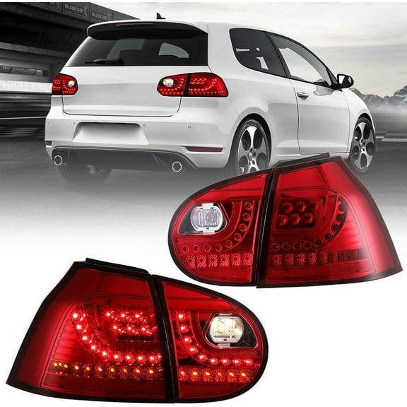 Winjet Led Tail Lights Assembly For 2006-2009 Volkswagen Golf 5/GTI/Rabbit Led DRL Indicator Brake Rear Tail Lights Replacement