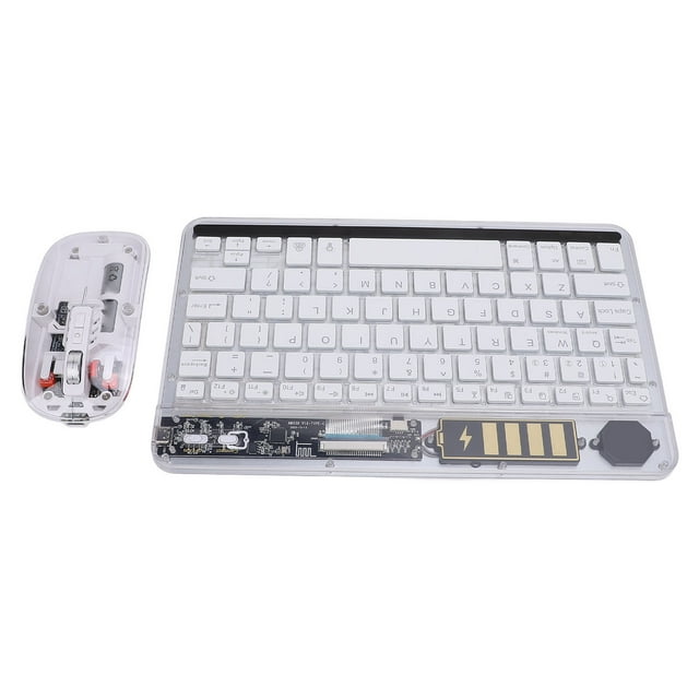 Keyboard Mouse Combo, Wireless PC Keyboard Quiet Ultra Slim RGB Backlight with Mouse for Tablets White,Black