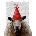 thumbnail image 2 of Fab Funky 15x18 Black Ornate Wood Framed with Double Matting Museum Art Print Titled - Party Sheep, 2 of 4