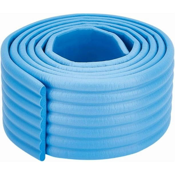 Almohadillas anticolisión para escalera de litera, color azul, de 2,2 yardas, de 3,2 pulgadas de ancho, autoadhesivas, con tracción y protectores de esquinas con adhesivo.