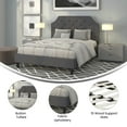 thumbnail image 4 of BizChair Queen Size Arched Tufted Upholstered Platform Bed in Dark Gray Fabric, 4 of 10