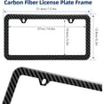 thumbnail image 2 of YWC-Black Carbon Fiber License Plate Frame, 2 Pack Car Plate Frame with Fasteners and Screws, Waterproof Plastic Number Plate Frame Print Carbon Fiber Pattern, 2 of 4