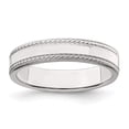 thumbnail image 4 of 925 Sterling Silver 4mm Design Edge Band Ring Size 7, 4 of 7