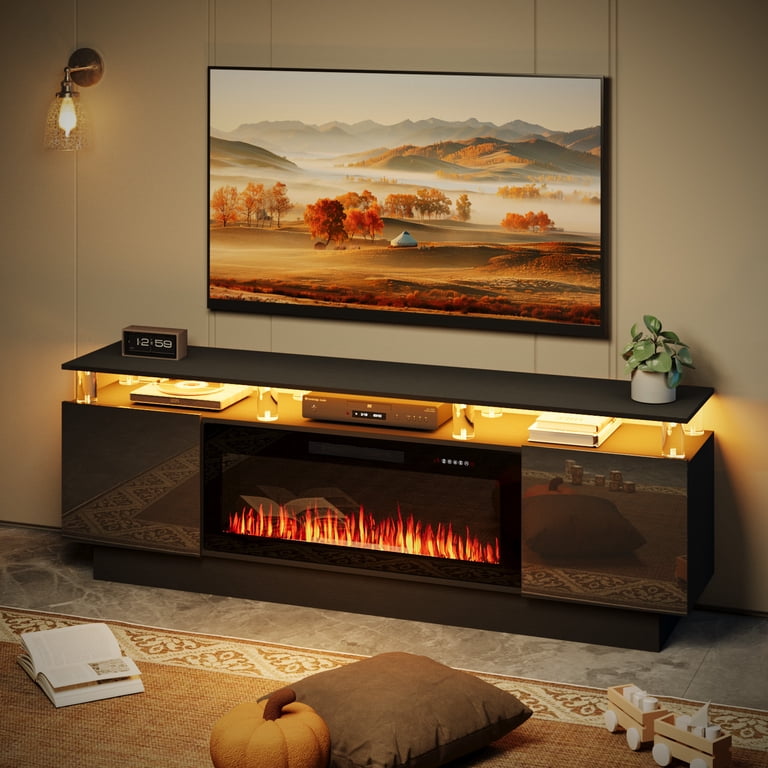 Waleaf 70 Inch Fireplace TV Stand, 36 Inch Electric Fireplace photo 8