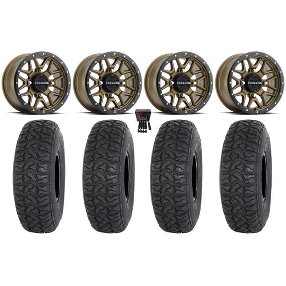 Raceline Krank 14" Wheels Bronze 28" Chicane LT Tires Polaris RZR XP 1000 / PRO XP / Ranger XP 900/1000