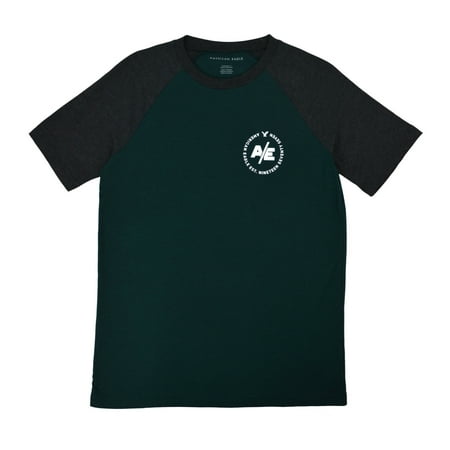 Ae Eagle - New American Eagle Mens Green Dark Gray AE Round Logo Tee Shirt Sz Small S 3790-6