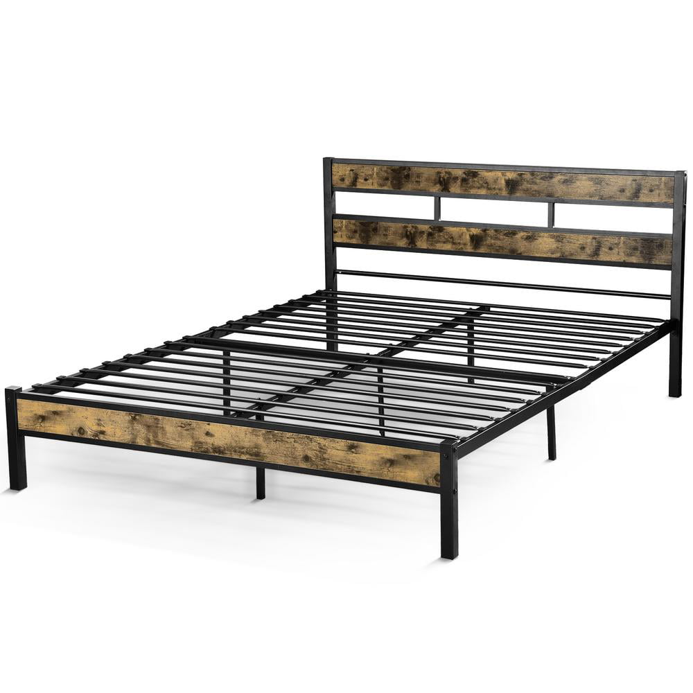 Twin Full Queen Size Metal Bed Frame 77, Full Size Wood Slat Bed Frame