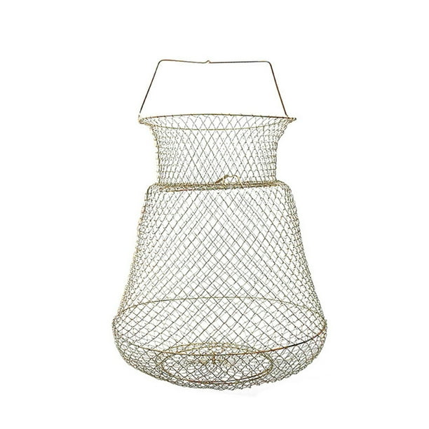 Cesta Plegable Protección para Peces Jaula Alambre Portátil para Peces Cangrejos (45 Cm)