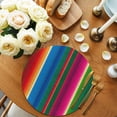 thumbnail image 2 of Mexican Stripes Round Placemats Set of 4 for Dinning Tables,Heat-proof Braided Table Mats 13 Inch,Blue Boho Red Green Orange Art Simple Washable Place Mat for Kitchen Restaurant Party Table Decor, 2 of 9