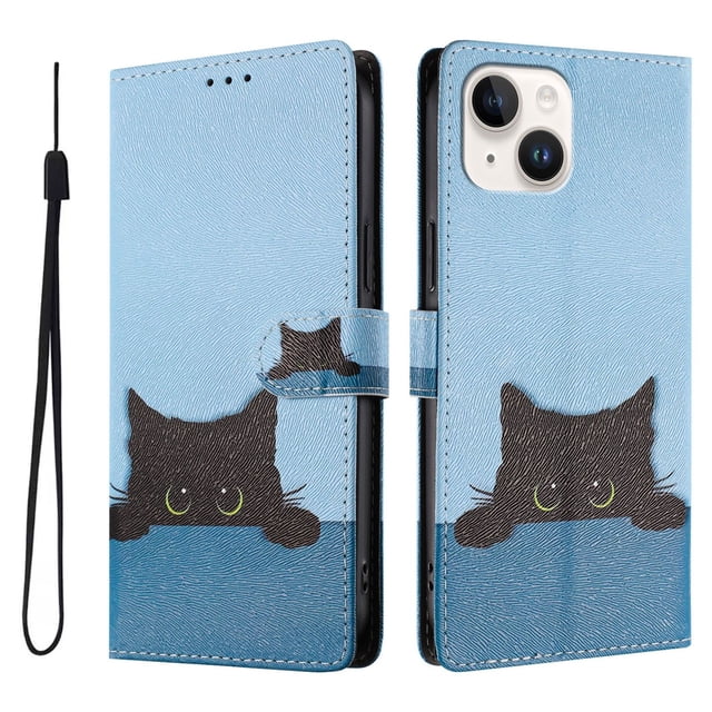 FOXDOCK Funda Tipo Cartera para iPhone 15 con Soporte y Correa – Diseño de Patrones Lindos