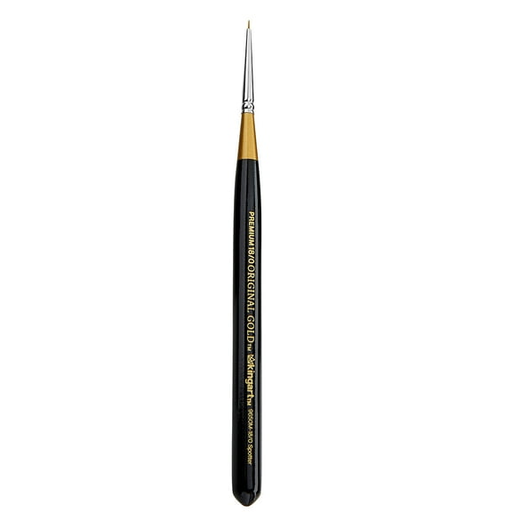 Original Gold® 9650M Spotter Mini Handle Micro Detail Series, Premium Golden Taklon Multimedia Artist Brushes