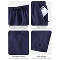 thumbnail image 5 of Men's Athletic Shorts with Zipper Pockets Lightweight Drawstring Stretch for Workout Gym Basketball 30-42, 5 of 7