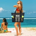 thumbnail image 2 of Mesh Beach Bag, Extra Large Beach Tote with Zipper Pocket Pool Bag for Cruise/Swim/Vacation Essentials, 2 of 6