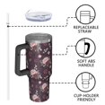 thumbnail image 4 of 40oz Pioneer Flower Floral Print Pattern Insulated Tumbler with Handle, BPA-Free Leak Proof Lid and Straws, Double Wall Vacuum, Hot 12h/Cold 34h, 4 of 6