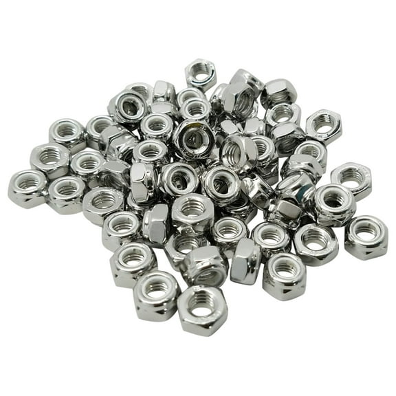 FOREVERBOLT FBLN832P50 Nylon Lock HEX NUT, 8-32, 18-8 Stainless Steel, Finish NL-19, PK 50 CA1