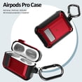 thumbnail image 6 of Secure-Click Series for Apple Airpods Pro Case, Nakedcellphone Rugged Hybrid Protective Cover with Carabiner Keychain Clip and Lock Closure for Airpods Pro Console (2019) - Red, 6 of 8