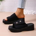 thumbnail image 6 of Wowcloth Women's Platform Slide Sandals – Comfortable One-Strap Wedge Heel with Lightweight Design for Casual Spring Summer Wear, 6 of 6